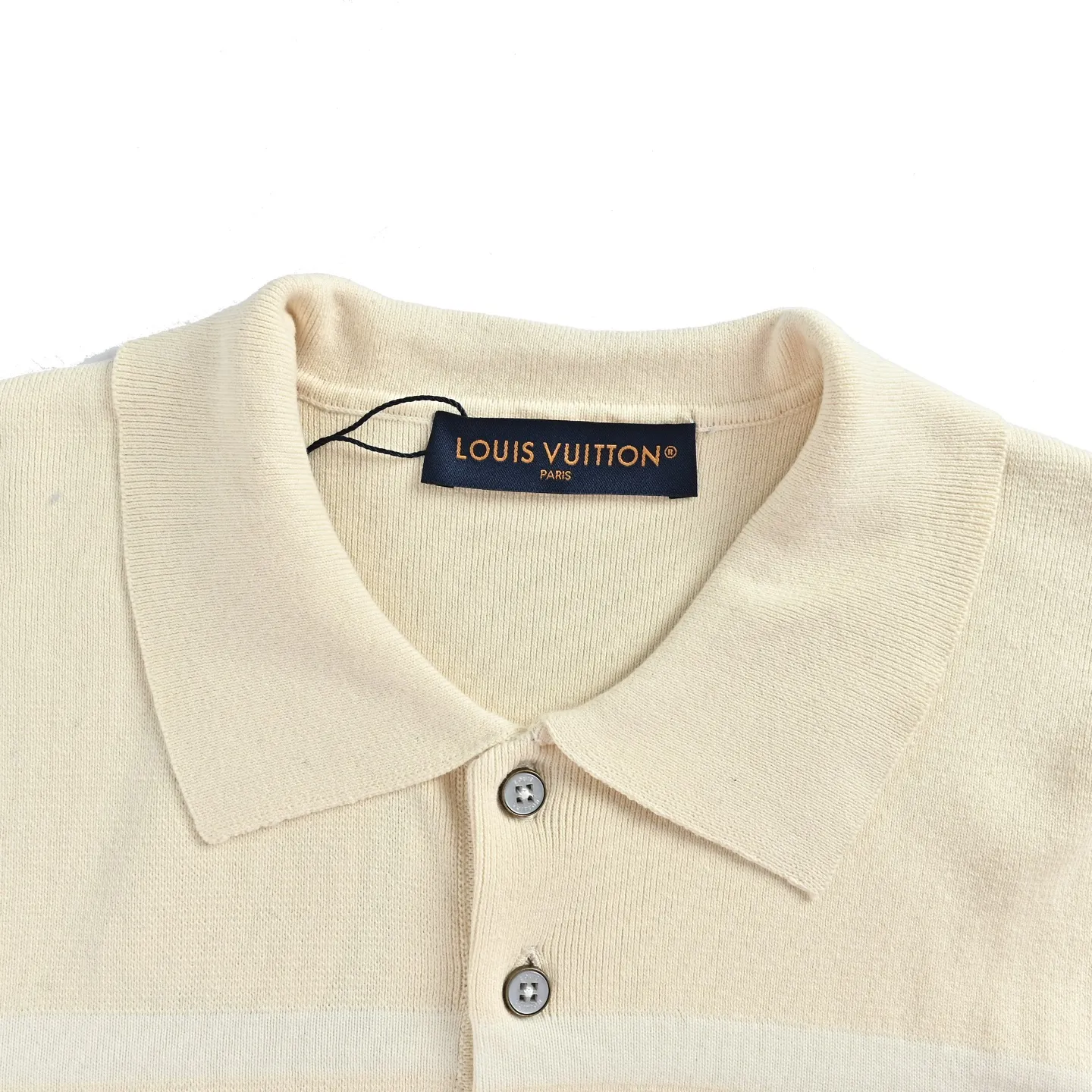 Louis Vuitton/Louis Vuitton leather label color block knitted Polo sweater